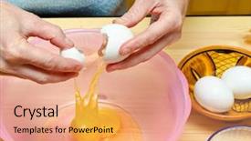  Presentation with cracking - Theme featuring making cookies cracking eggs background and a coral colored foreground