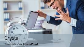  Presentation with machine - Beautiful PPT theme featuring making copies in copying machine backdrop and a light blue colored foreground