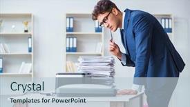  Presentation with machine learning regression - Presentation design enhanced with making copies in copying machine background and a  colored foreground