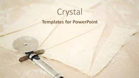  Presentation with croissant - PPT theme having making croissant cookies background and a cream colored foreground