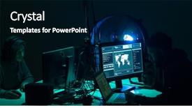  Presentation with computer malware - Theme enhanced with making cryptocurrency fraud using virus background and a black colored foreground