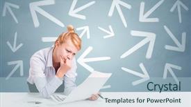  Presentation with homeless person poverty issue concept - Theme having making difference - business person sitting at desk background and a light blue colored foreground