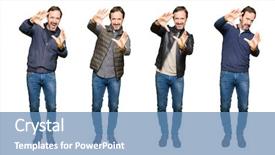  Presentation with collage - Cool new PPT theme with making difference - collage of handsome middle age backdrop and a teal colored foreground