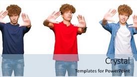  Presentation with collage of retro camera - Amazing PPT theme having making difference - collage of young man wearing backdrop and a  colored foreground