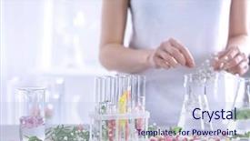  Presentation with perfume - Beautiful slide deck featuring making difference - woman mixing perfume samples backdrop and a sky blue colored foreground