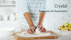  Presentation with dough - Presentation design consisting of making dough for apple pie background and a sky blue colored foreground