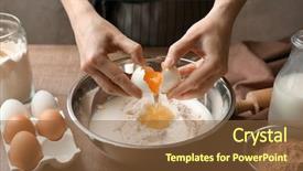  Presentation with dough - PPT layouts with woman making dough for cinnamon background and a tawny brown colored foreground