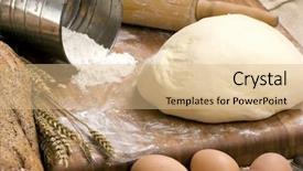  Presentation with bread - Colorful PPT theme enhanced with preparations for making fresh homemade backdrop and a  colored foreground