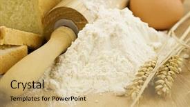  Presentation with bread - Theme consisting of making fresh homemade bread background and a soft green colored foreground