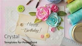  Presentation with scrapbooking - Cool new slide deck with making greeting card scrapbooking greeting card details and tools backdrop and a soft green colored foreground