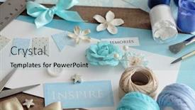  Presentation with scrapbooking - Theme enhanced with making-greeting-card-scrapbooking-greeting background and a light blue colored foreground
