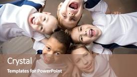  Presentation with five kinds of livestock - Colorful presentation theme enhanced with making head by head circle backdrop and a coral colored foreground