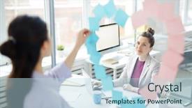  Presentation with colleague farewell goodbye - Presentation theme consisting of making heart of sticky notepaper background and a light blue colored foreground