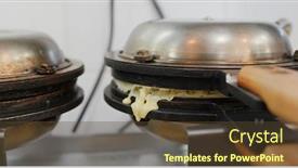  Presentation with hong kong - Beautiful PPT theme featuring making-hong-kong-local-snack backdrop and a tawny brown colored foreground