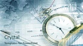  Presentation with business technology concepts digital lifestyle - Colorful slide deck enhanced with making life count - pocket watch and business concepts backdrop and a  colored foreground