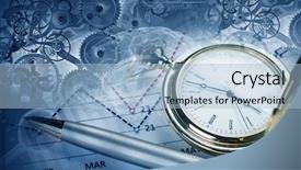  Presentation with digital - Colorful presentation theme enhanced with making life count - pocket watch and business concepts backdrop and a  colored foreground