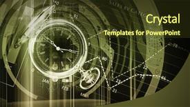  Presentation with digital - Colorful slide set enhanced with making life count - pocket watch and business concepts backdrop and a  colored foreground