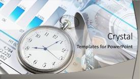  Presentation with digital - Beautiful PPT theme featuring making life count - pocket watch and business concepts backdrop and a  colored foreground