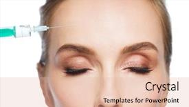  Presentation with anti aging - Beautiful slides featuring making lifting injection to forehead backdrop and a lemonade colored foreground