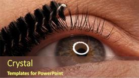  Presentation with beauty salon - PPT theme featuring making-makeup-in-a-beauty background and a tawny brown colored foreground