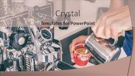  Presentation with crop - PPT theme featuring making-making-coffee-at-home background and a soft green colored foreground