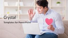  Presentation with recharge marriage - Amazing slide deck having making marriage proposal over internet backdrop and a  colored foreground