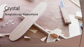  Presentation with glue - Theme having making model airplane from wood background and a soft green colored foreground