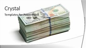  Presentation with joint venture crowdfunding money business - Beautiful PPT theme featuring making money concept - large stack backdrop and a white colored foreground