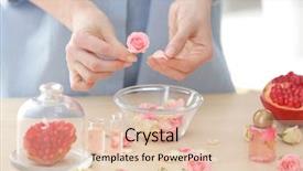  Presentation with perfume - Slide set featuring making natural perfume with rose background and a lemonade colored foreground