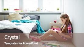  Presentation with coconut oil hair care - PPT theme having making notes in her diary background and a violet colored foreground