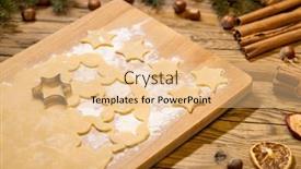  Presentation with cookies christmas - Presentation design consisting of making-of-the-christmas-cookies background and a lemonade colored foreground