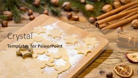  Presentation with cookies christmas - PPT theme consisting of making-of-the-christmas-cookies background and a lemonade colored foreground