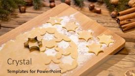  Presentation with cookies christmas - Presentation design consisting of making-of-the-christmas-cookies background and a coral colored foreground