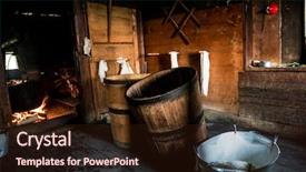  Presentation with organic - Colorful slide deck enhanced with making organic cheese in wooden backdrop and a wine colored foreground