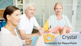  Presentation with paper making - Slides featuring making origami from colorful paper background and a lemonade colored foreground