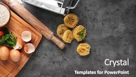  Presentation with pasta - Theme having making pasta at home composition background and a dark gray colored foreground