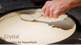  Presentation with city street - Presentation consisting of making-peanut-and-sesame-cake background and a lemonade colored foreground