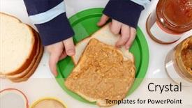  Presentation with peanut butter and jelly - Colorful slides enhanced with making peanut butter and jelly backdrop and a coral colored foreground