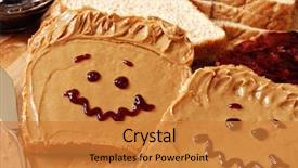  Presentation with butter - Audience pleasing slides consisting of making peanut butter sandwiches backdrop and a gold colored foreground