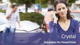  Presentation with traffic accident - Audience pleasing presentation consisting of making phone call after traffic backdrop and a ocean colored foreground