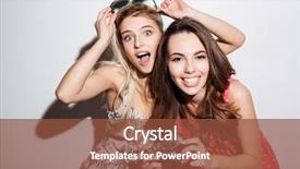  Presentation with women making - PPT theme having making photos with retro camera background and a tawny brown colored foreground