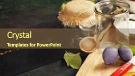  Presentation with recipe - Slide set enhanced with making plum jam based on traditional recipe background and a tawny brown colored foreground