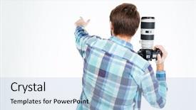  Presentation with solar pannel back ground - Audience pleasing PPT theme consisting of making point - back view portrait backdrop and a light blue colored foreground