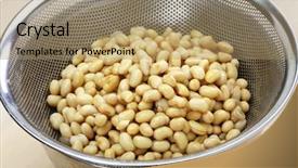  Presentation with process - Amazing PPT theme having making process 2 cooked soybean backdrop and a coral colored foreground