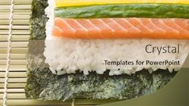  Presentation with sushi - Presentation theme with making rolled sushi in a sushi mat background and a coral colored foreground