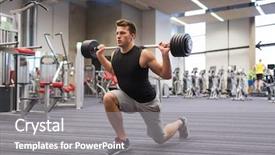  Presentation with lung - Amazing slide deck having making shoulder press lung backdrop and a gray colored foreground