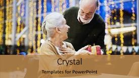  Presentation with egyptian man in make up - Colorful PPT theme enhanced with making surprise to his wife backdrop and a coral colored foreground