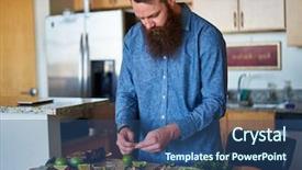 Presentation with tacos - Audience pleasing PPT layouts consisting of making tacos at home in kitchen backdrop and a ocean colored foreground