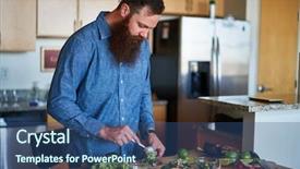  Presentation with tacos - Beautiful PPT layouts featuring making tacos at home in kitchen backdrop and a ocean colored foreground