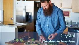  Presentation with tacos - Beautiful theme featuring making tacos at home in kitchen backdrop and a ocean colored foreground